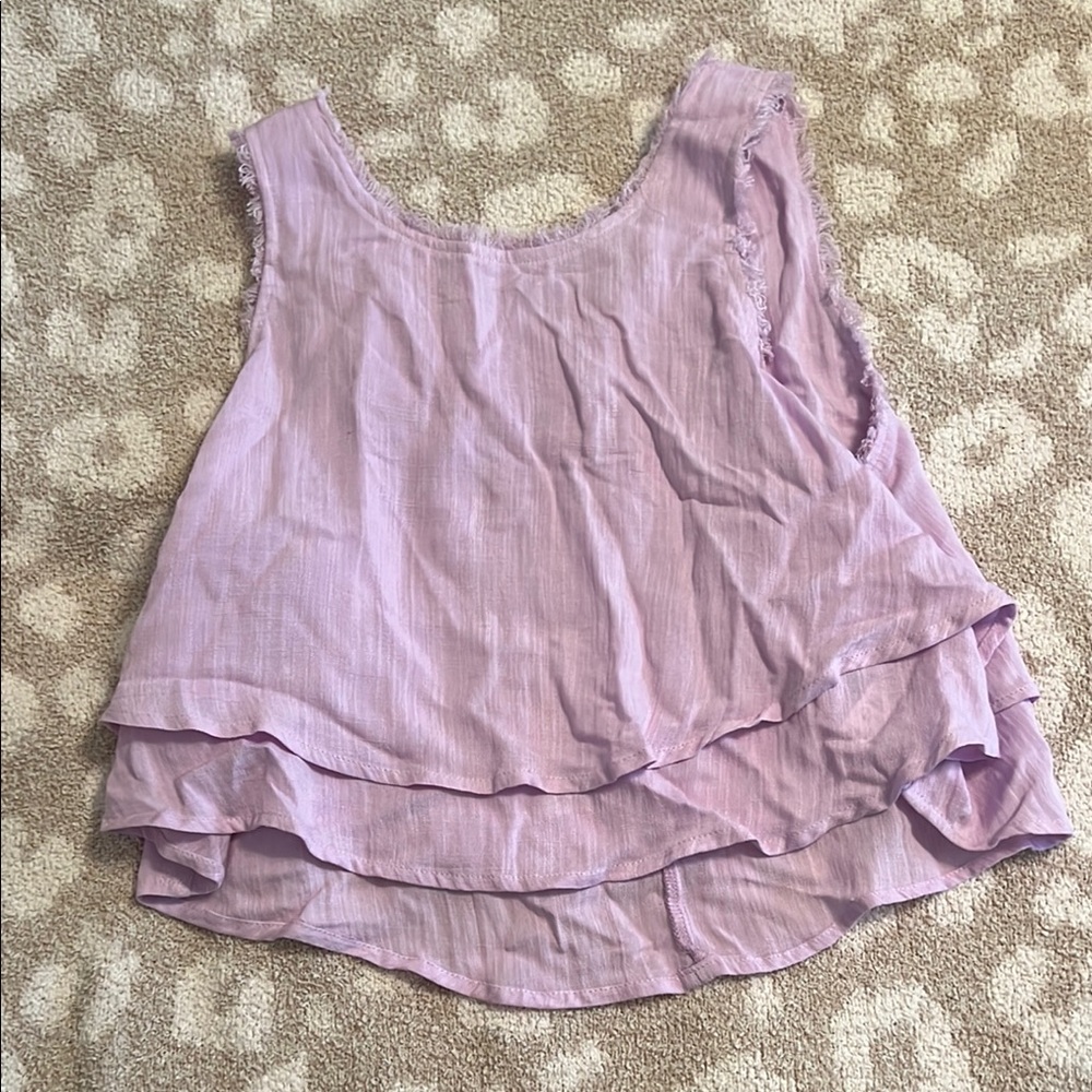 Lavender Sleeveless Layered Top